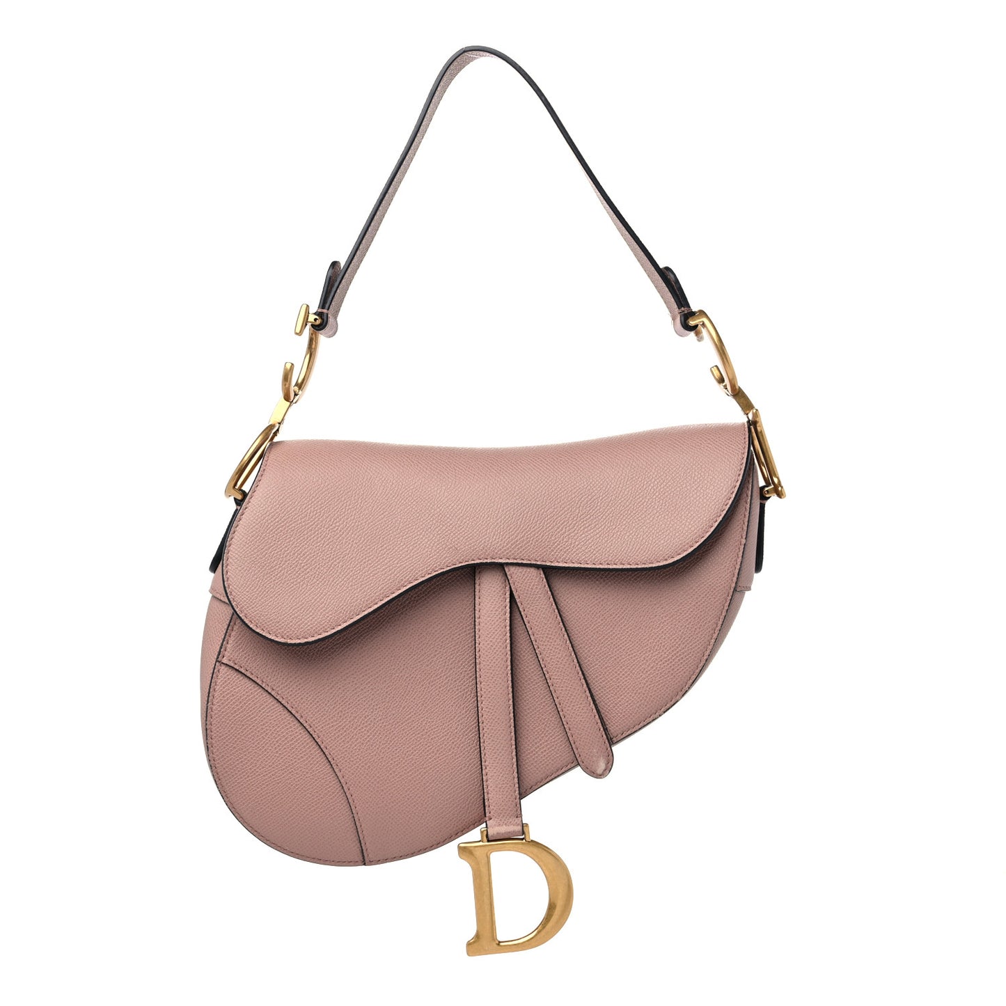 Grained Calfskin Saddle Bag Pink