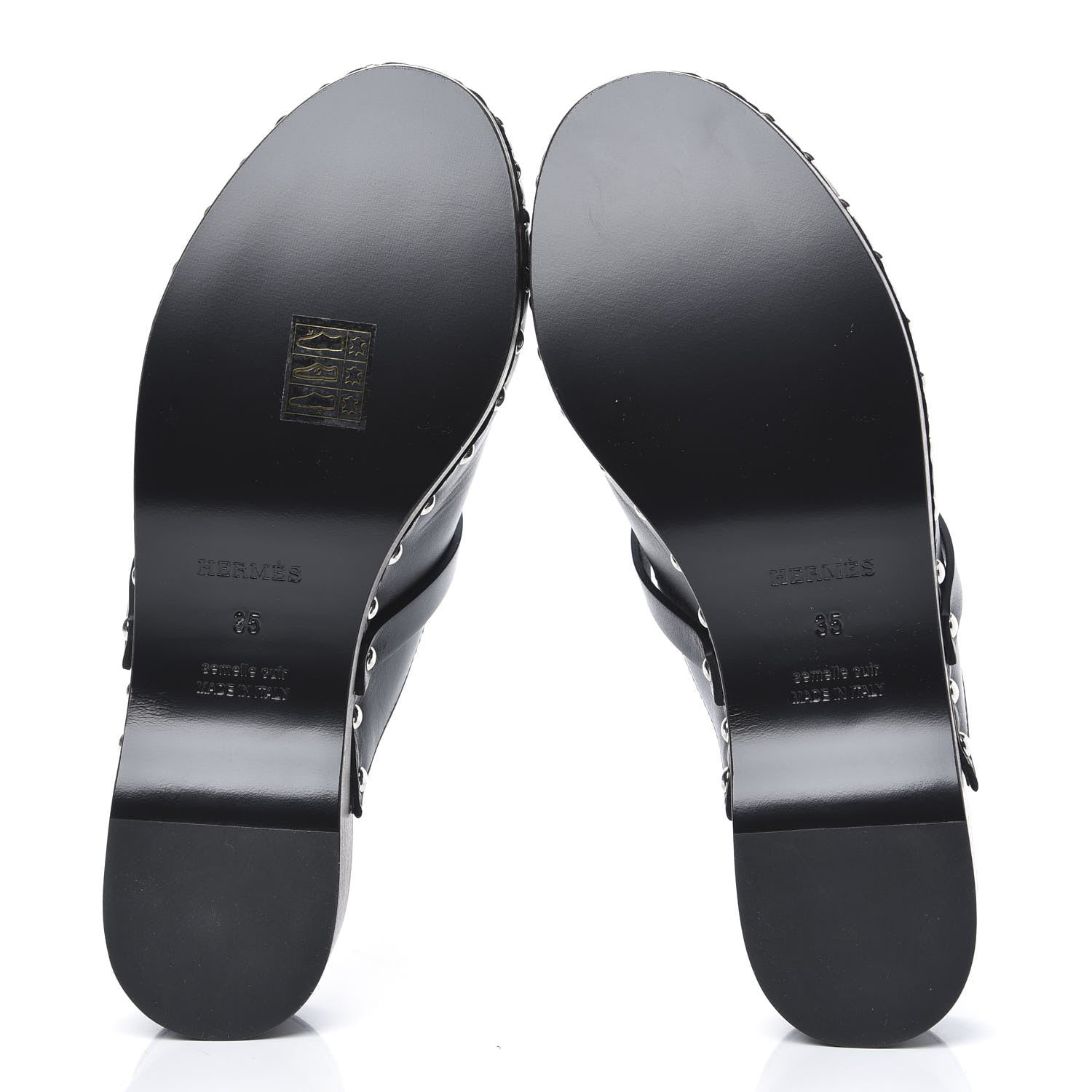 Hermes Calfskin Carlotta Mules 35 Black 5 of 8