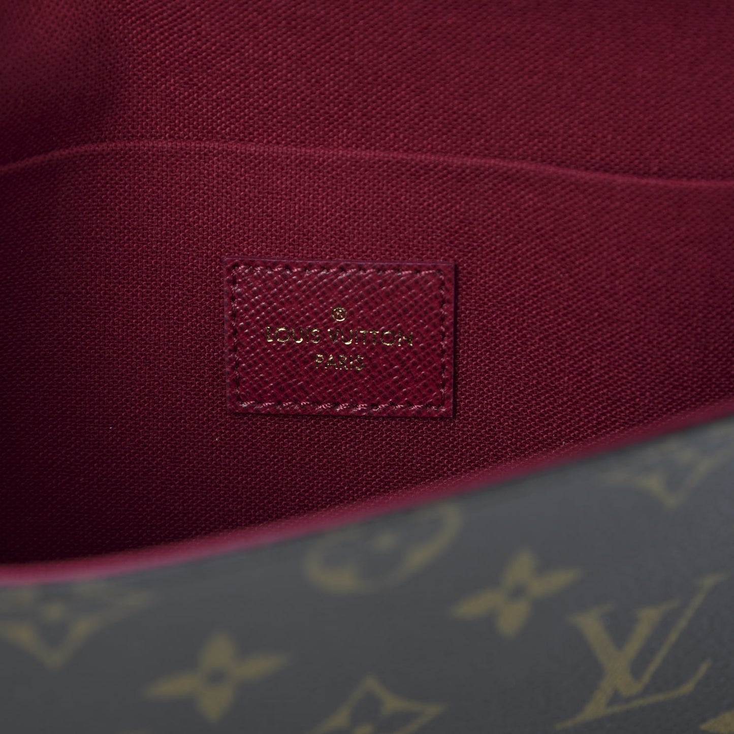 Monogram Pochette Felicie Chain Wallet Fuchsia