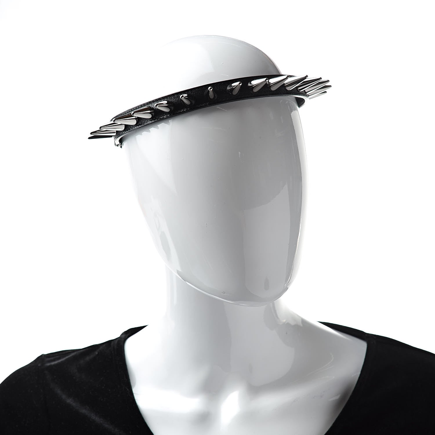 Gucci Calfskin Studs Elastic Headband Black 2 of 5