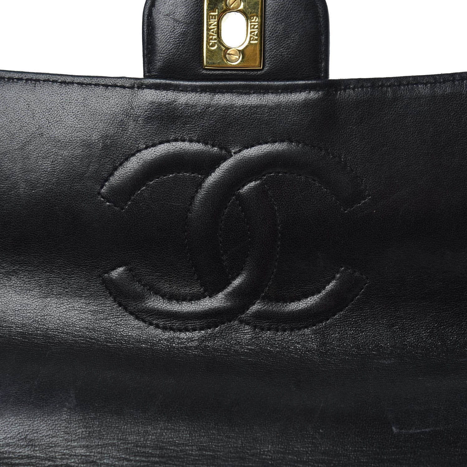 Chanel Lambskin Quilted Medium Rectangular Kelly Flap Bag Black 14 of 15