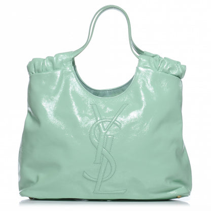 Saint Laurent Patent Belle de Jour Cabas Tote Mint Green 1 of 7