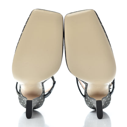 Fendi Fabric Jacquard Ffreedom Slingback Pumps 38.5 6 of 9