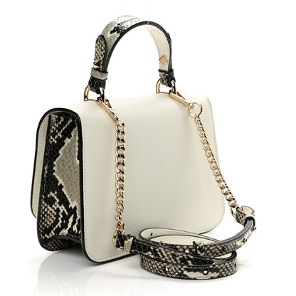 Jimmy Choo Calfskin Snakeskin Embossed Bag White 3 of 10
