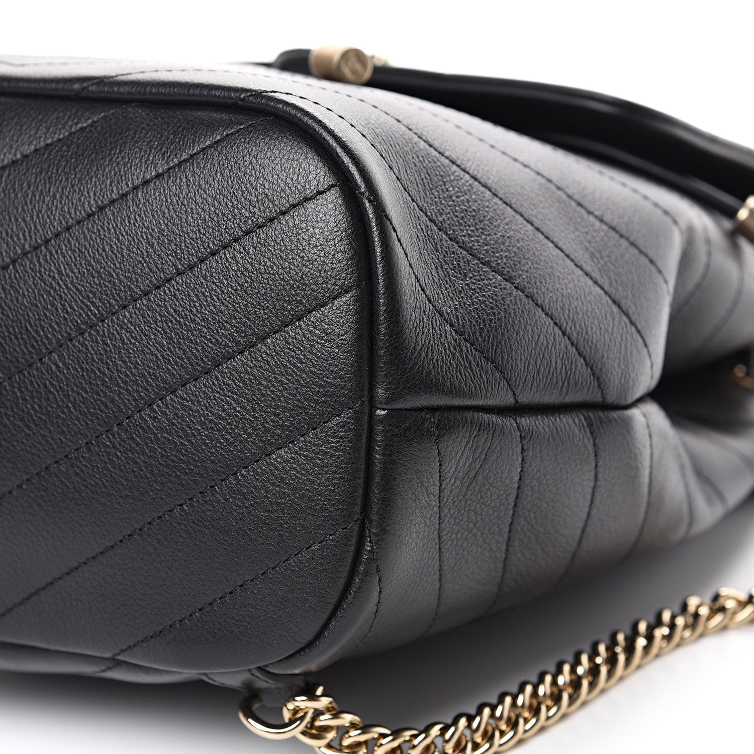 Chanel Grained Calfskin Chevron Stitched Backpack Black 9 of 10