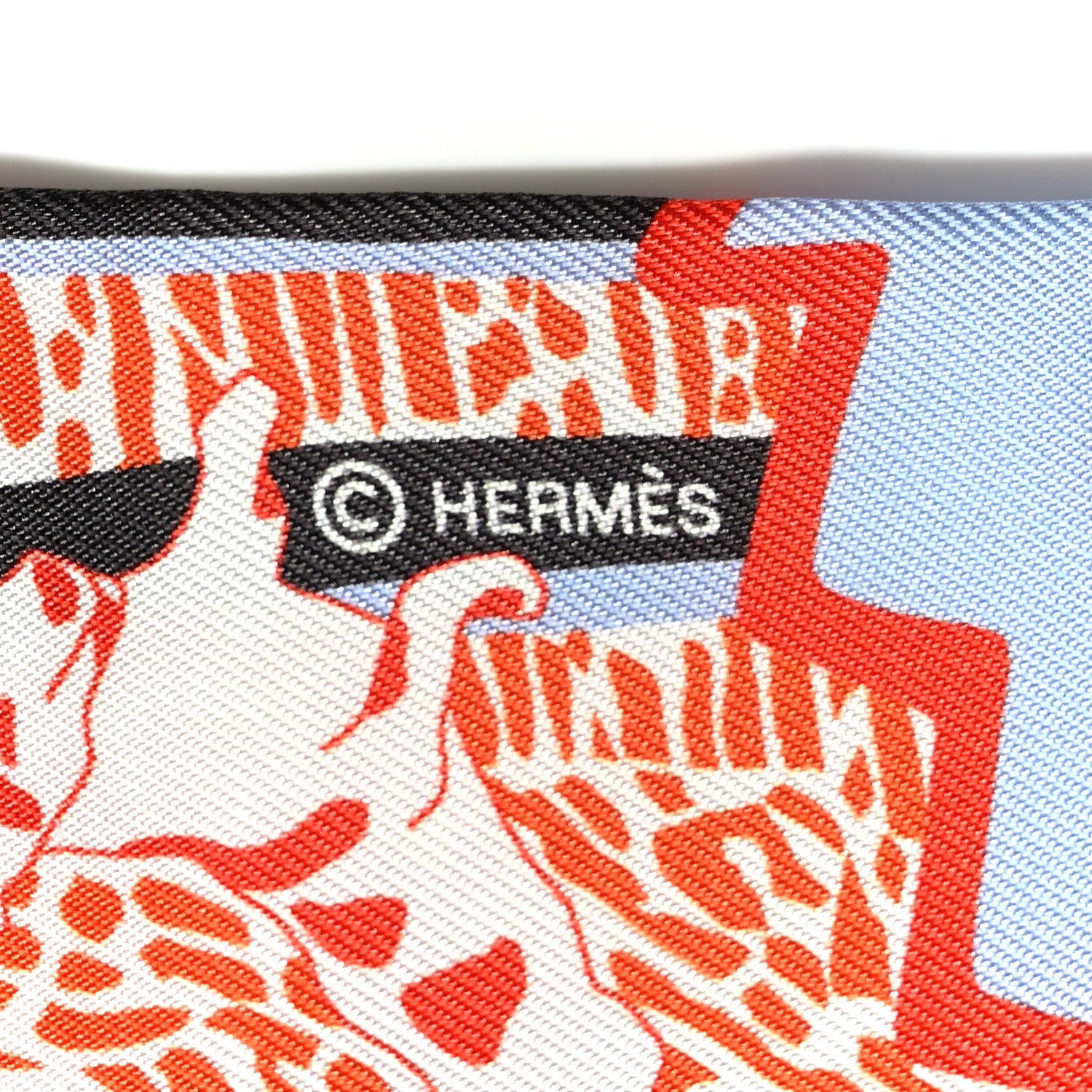 Hermes Silk En Liberte Twilly Ebene Jaune Bleu 4 of 4