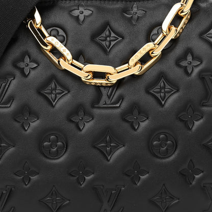 Louis Vuitton Lambskin Embossed Monogram Coussin PM Black 7 of 9