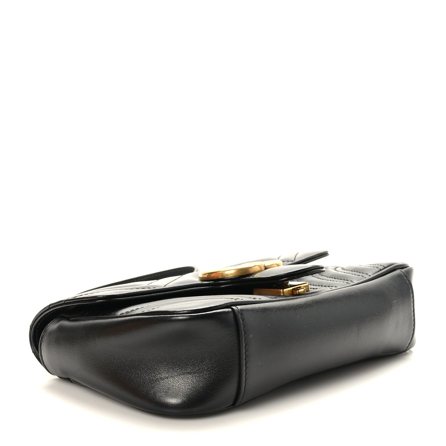 Gucci Calfskin Matelasse Mini GG Marmont Shoulder Bag Black 4 of 10