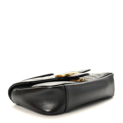Gucci Calfskin Matelasse Mini GG Marmont Shoulder Bag Black 4 of 10