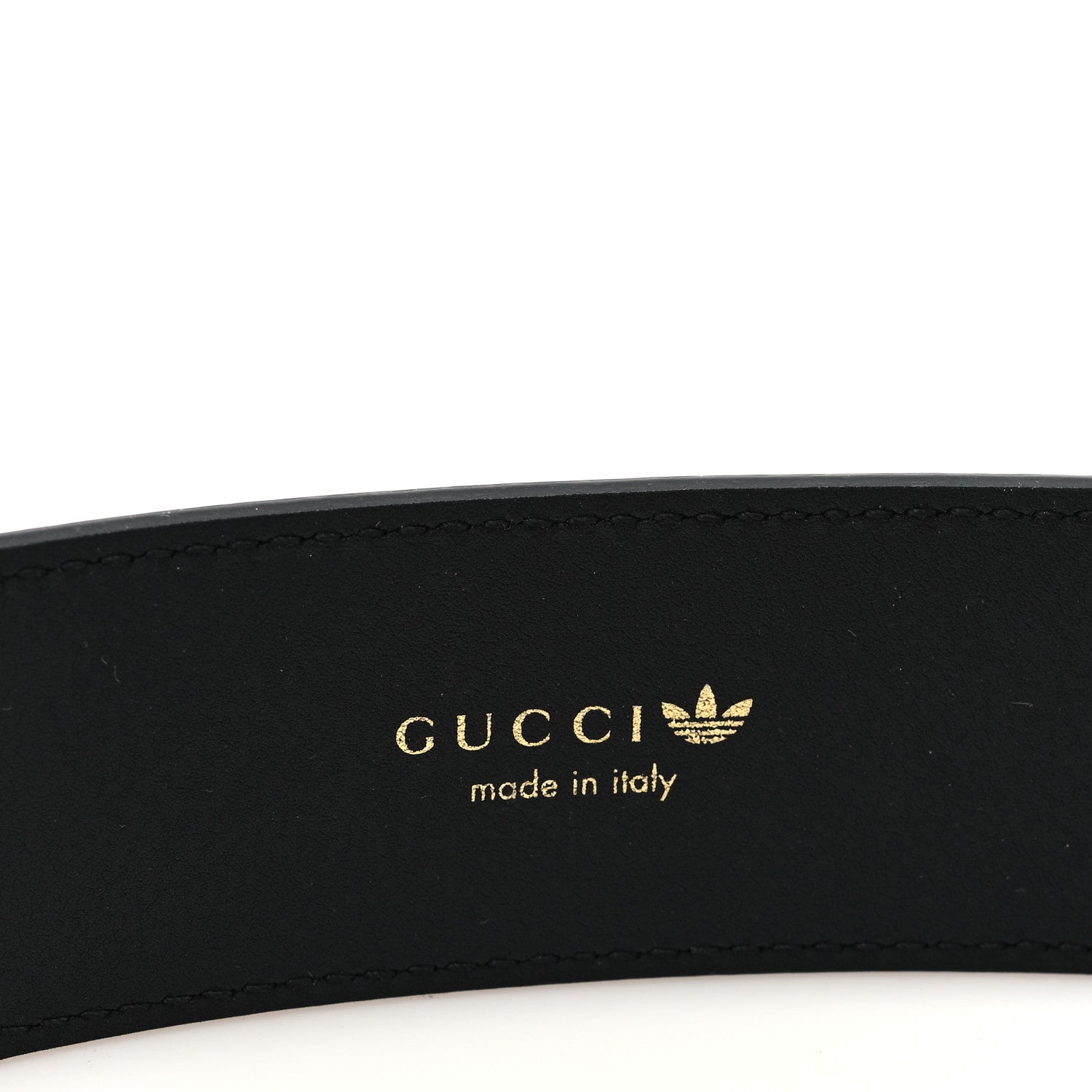 Gucci X ADIDAS Textured Dollar Calfskin Double G 40mm Belt 75 30 Black 3 of 5
