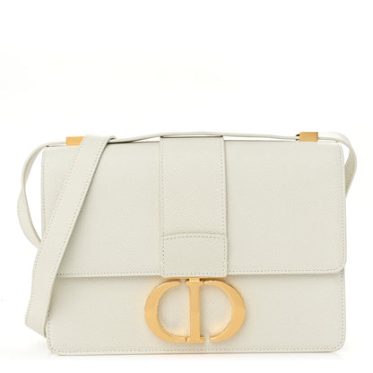 Christian Dior Grained Calfskin 30 Montaigne Flap Bag White 1 of 12