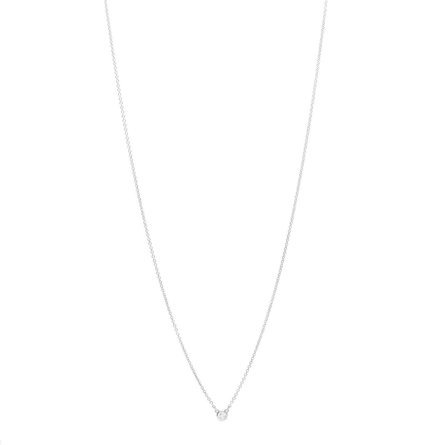 Sterling Silver Diamond .05ct Elsa Peretti Diamonds by the Yard Pendant Necklace
