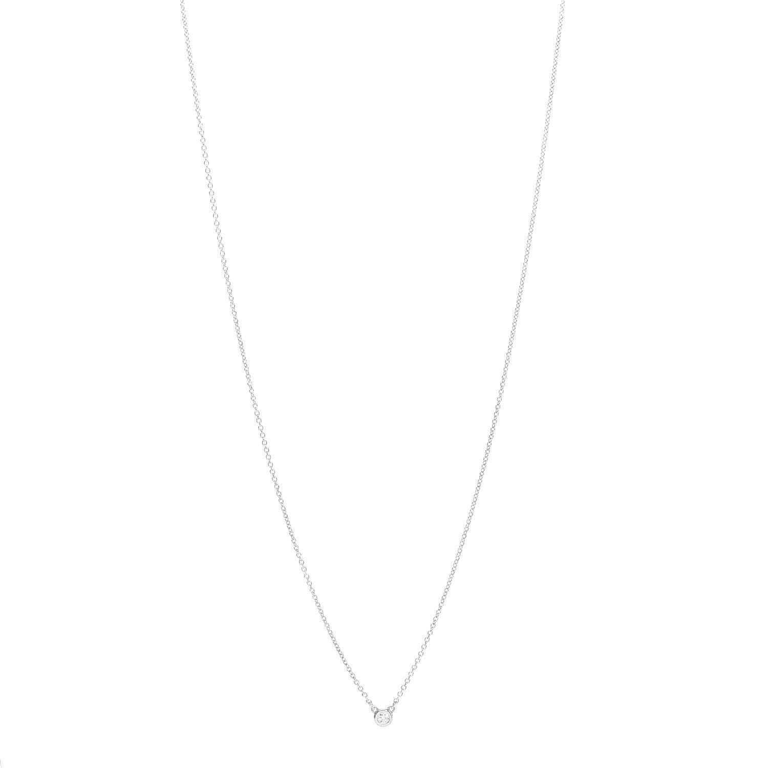 Tiffany Sterling Silver Diamond .05ct Elsa Peretti Diamonds by the Yard Pendant Necklace 1 of 6