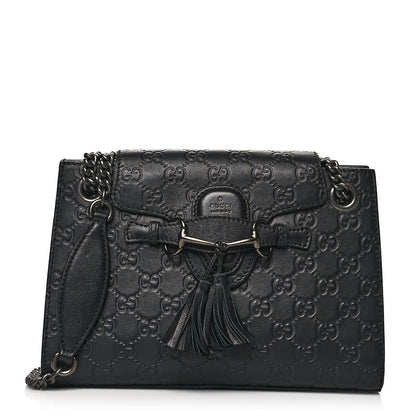 Gucci Guccissima Small Emily Shoulder Bag Black 1 of 12