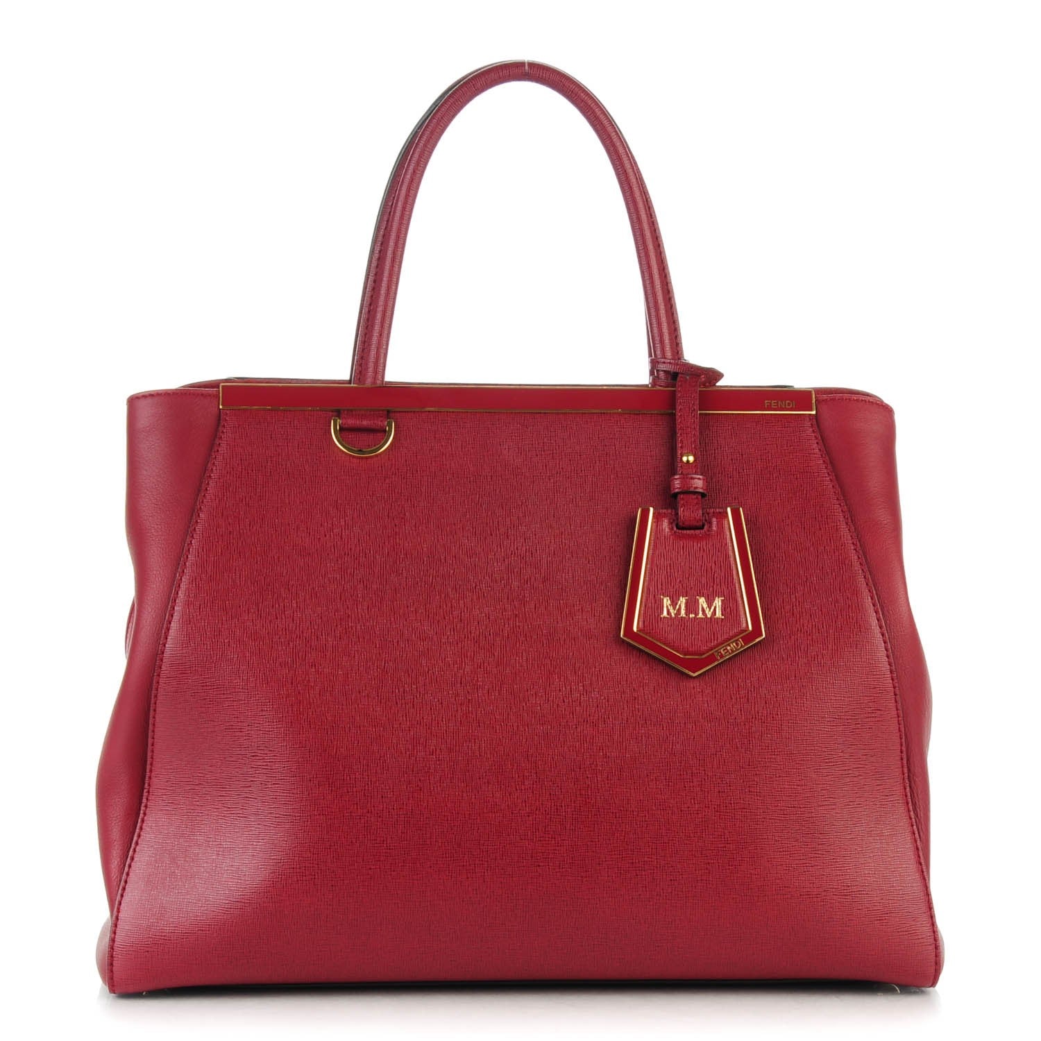 Fendi Vitello Elite Flamingo Regular 2Jours Tote Amarena 1 of 9