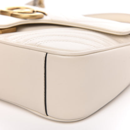 Gucci Calfskin Matelasse Small GG Marmont Shoulder Bag White 9 of 12