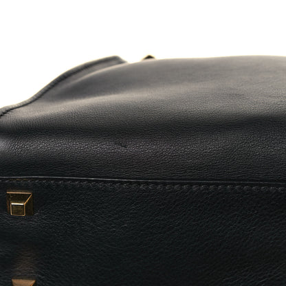 Fendi Vitello Seta Gold Studded Medium Peekaboo Iconic Satchel Black 11 of 12