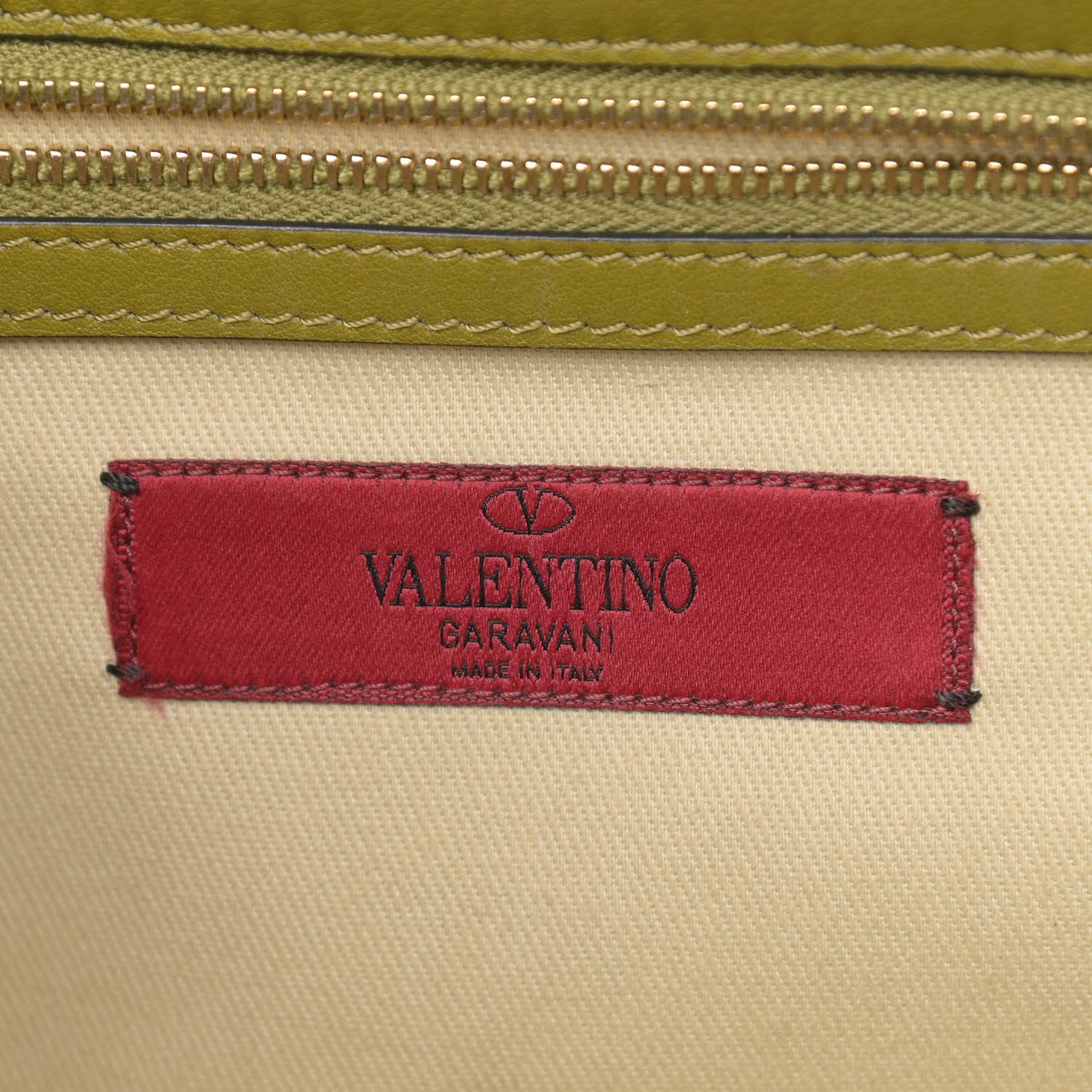 Valentino Garavani Vitello Tri-Color Medium Glam Lock Rockstud Flap Green Orange Brown 9 of 10