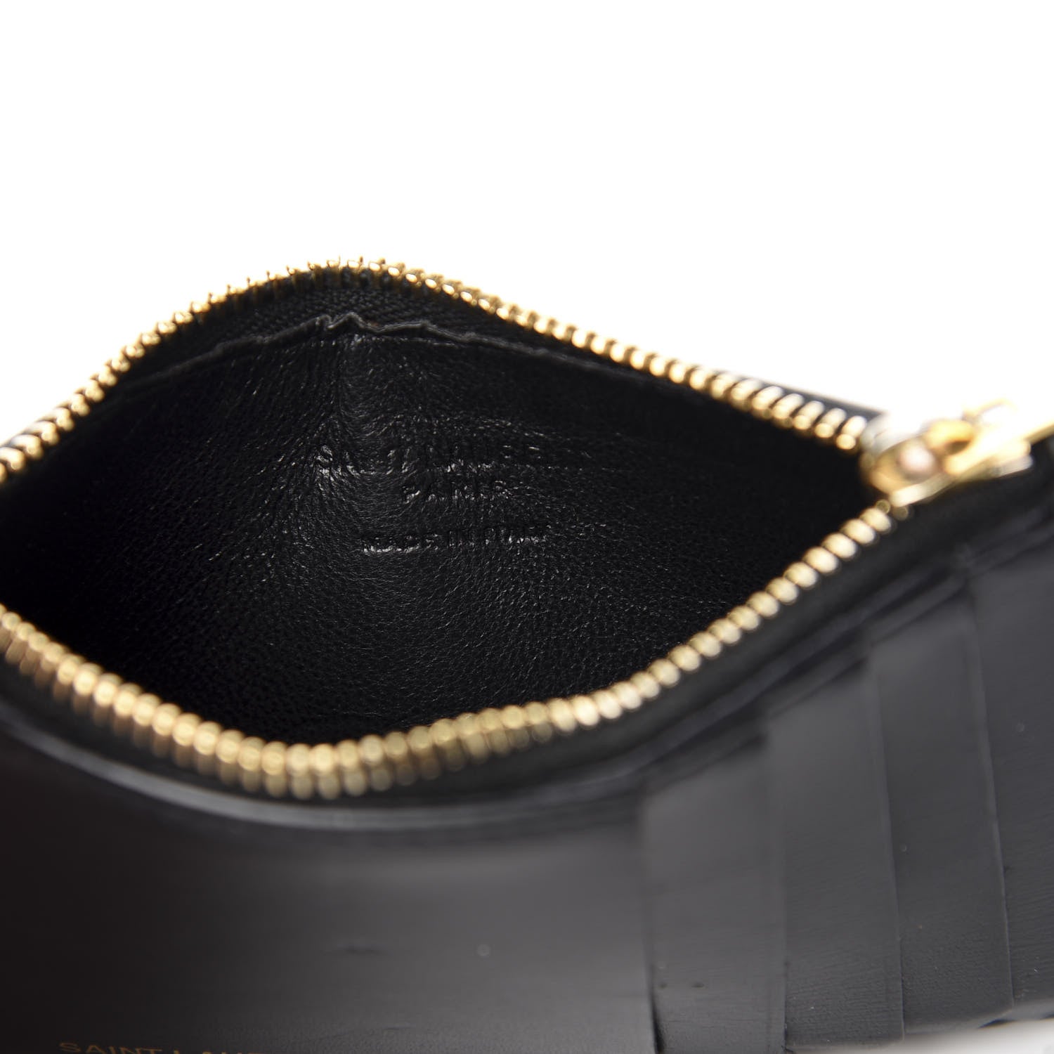 Saint Laurent Calfskin 5 Fragments Zip Pouch Card Holder Black 5 of 7