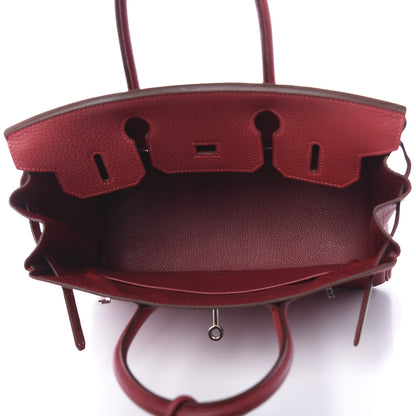 Hermes Taurillon Clemence Birkin 30 Rouge Vif 5 of 11