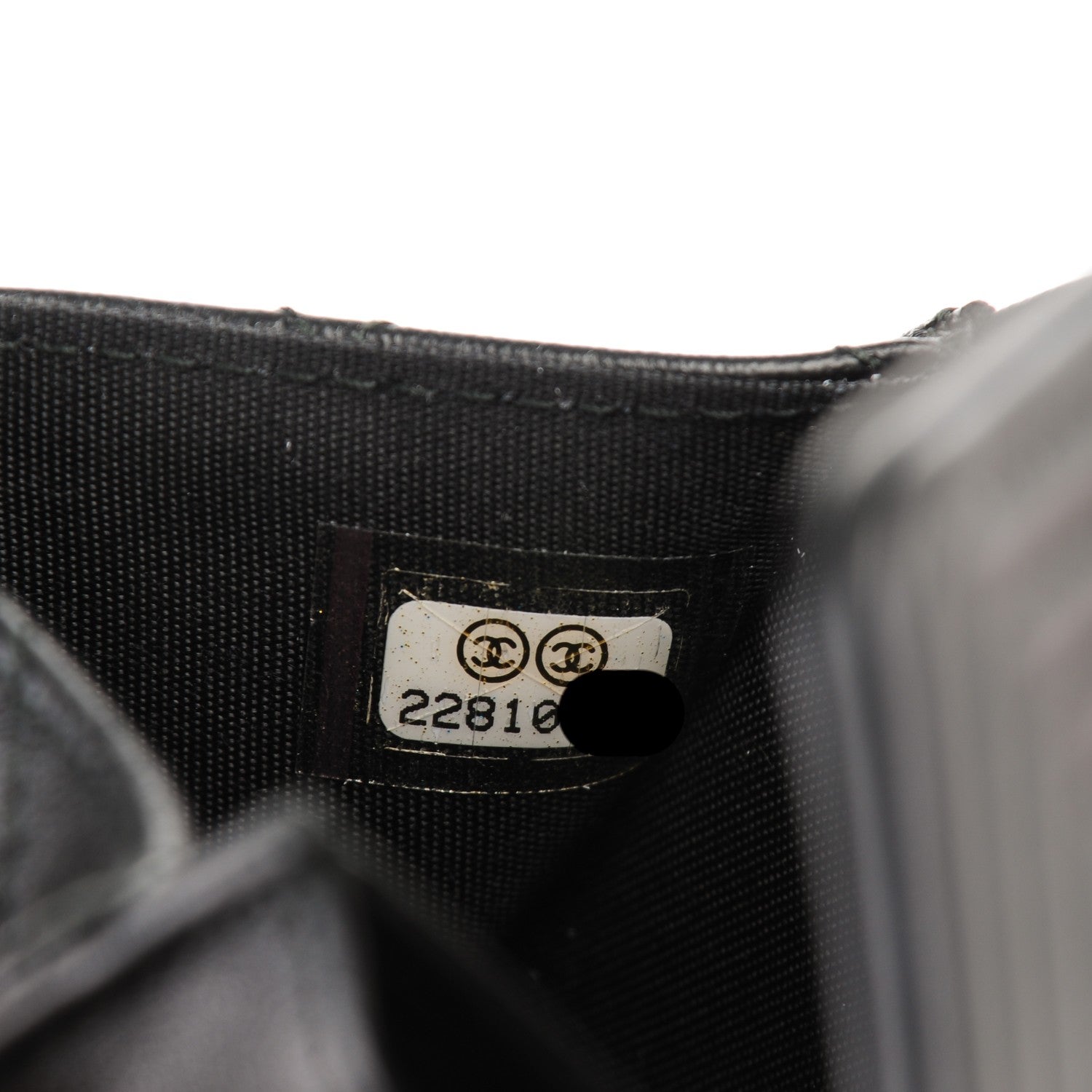Chanel Lambskin Quilted Boy Card Holder Wallet Black 7 of 8
