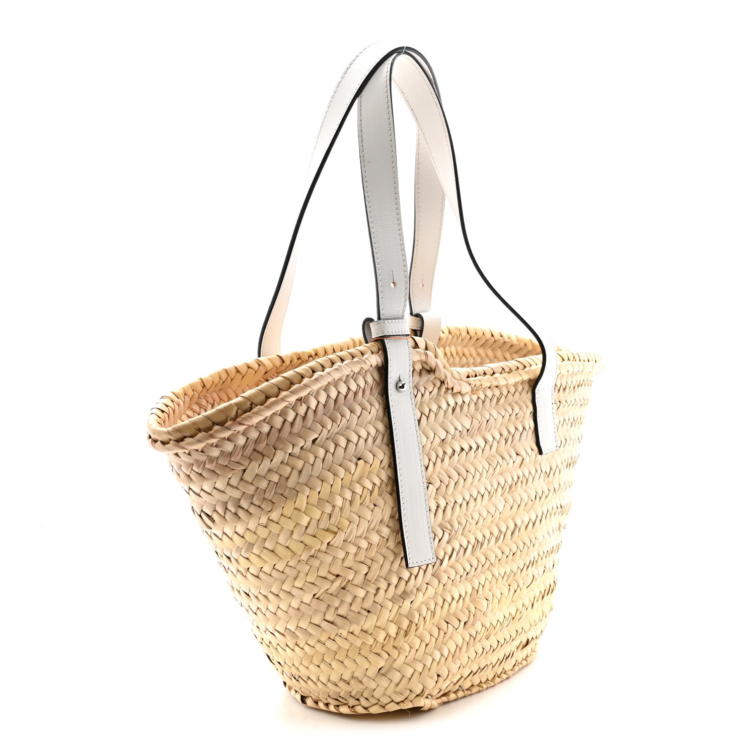 Loewe Raffia Basket Tote Bag Natural White 3 of 8