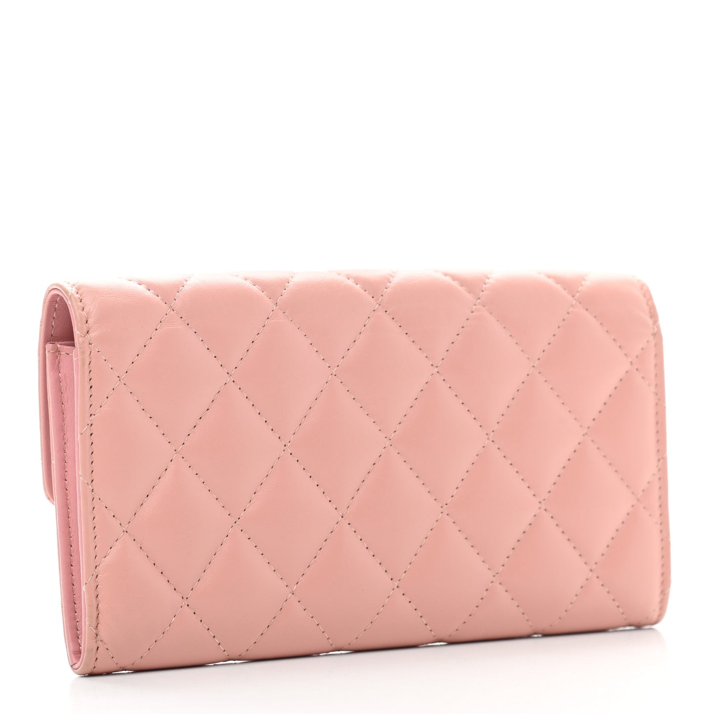 Aged Calfskin Quilted Reissue Large Gusset Flap Wallet Pink