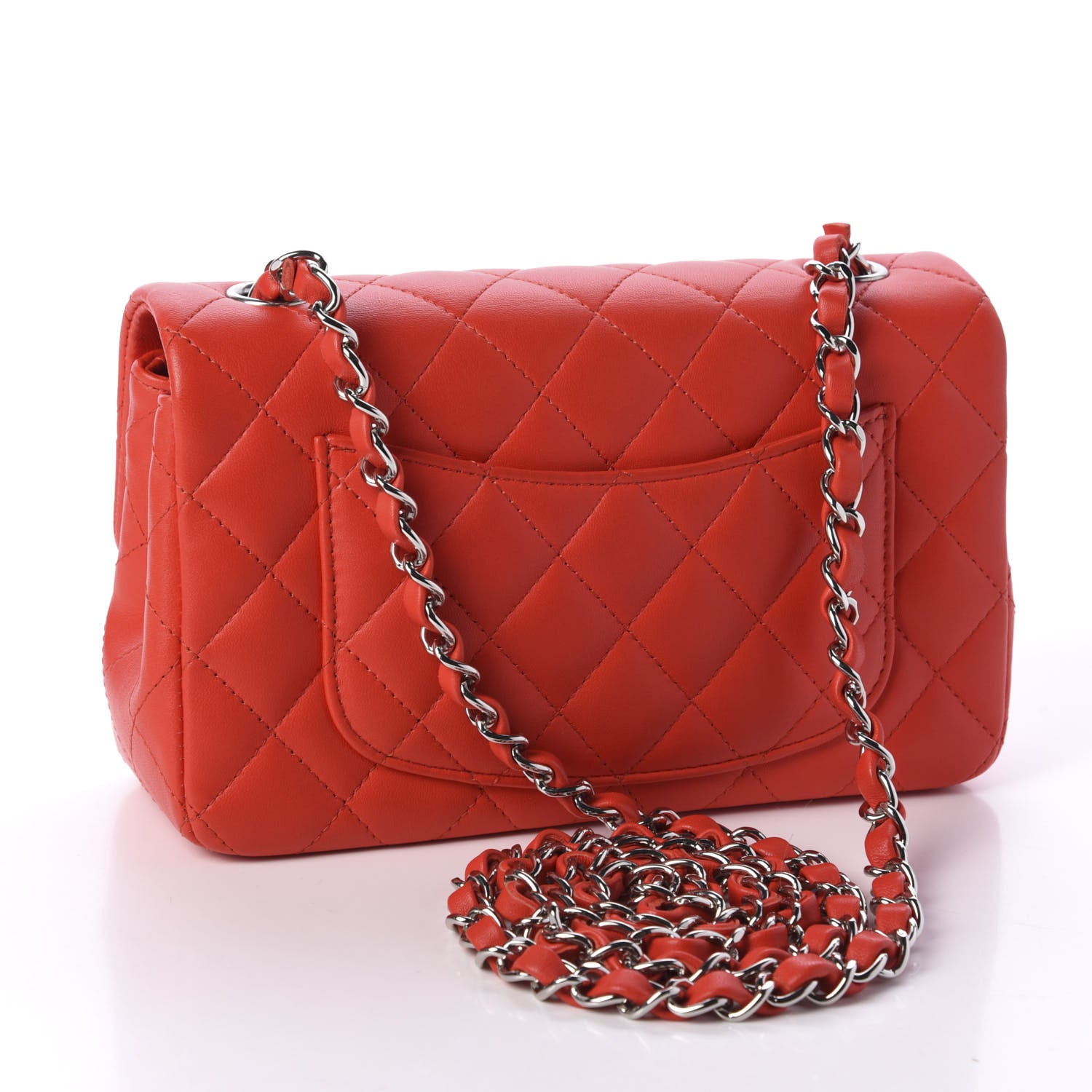 Chanel Lambskin Quilted Mini Rectangular Flap Red 3 of 11