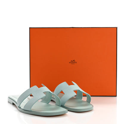 Hermes Epsom Oran Sandals 38 Vert Embrun 8 of 8