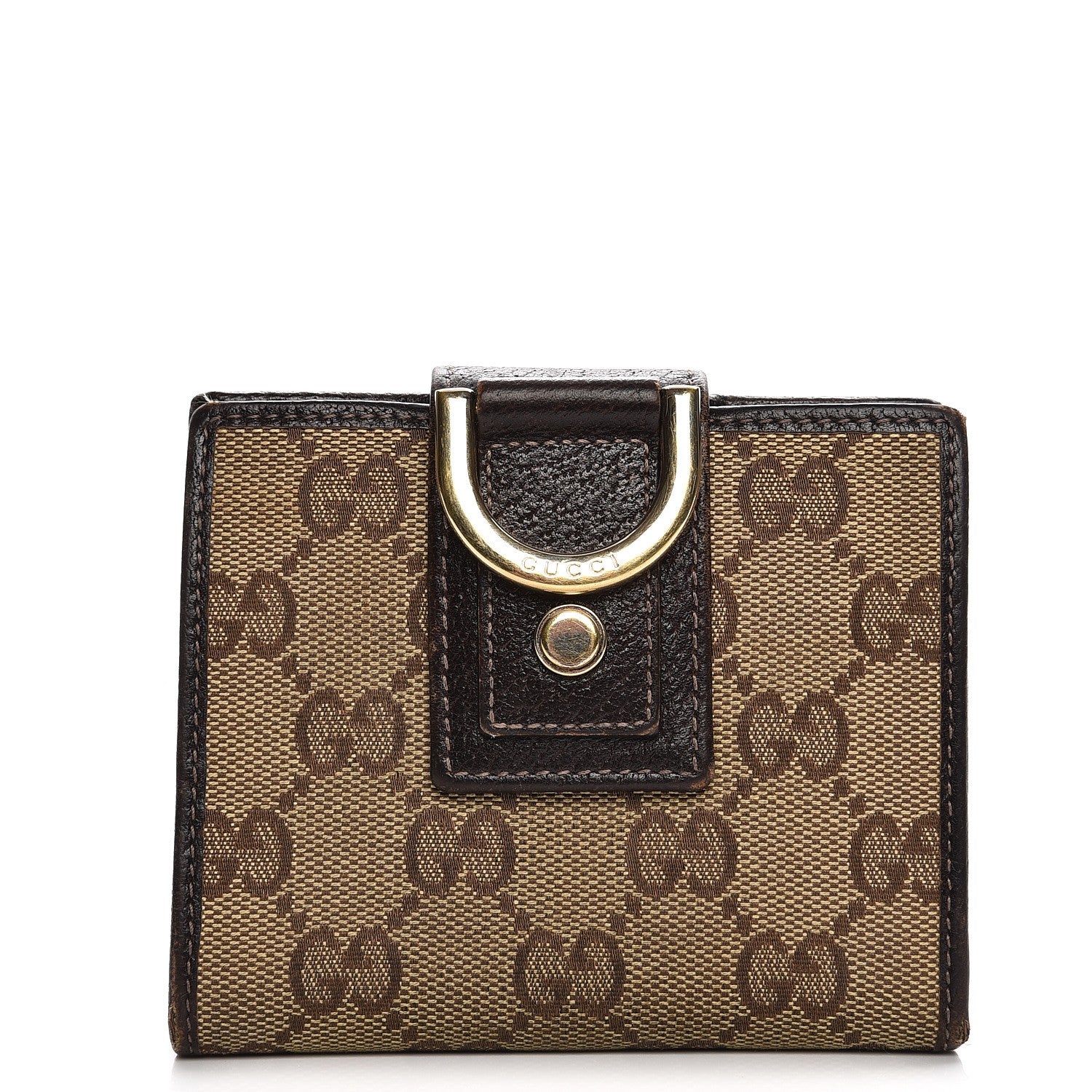 Gucci Monogram Abbey Compact Wallet Dark Brown 1 of 10