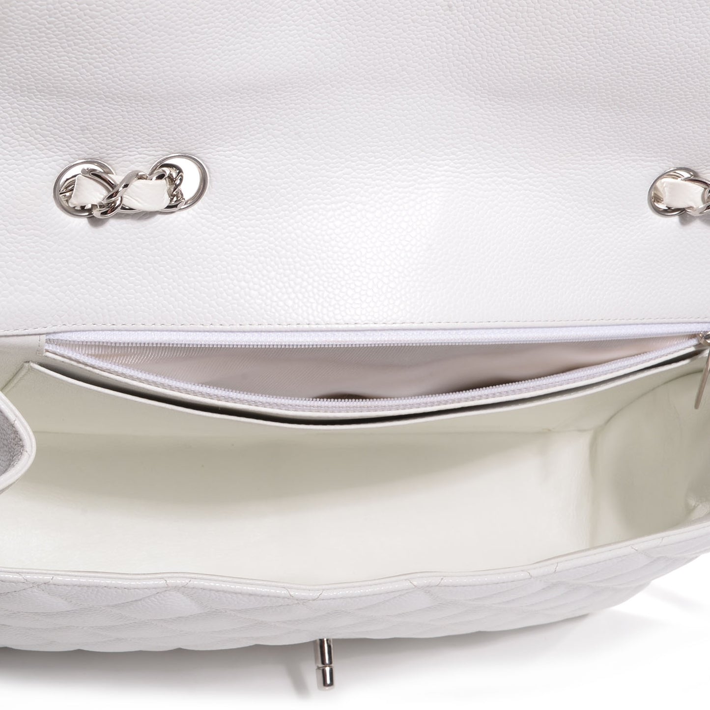 Caviar Jumbo Single Flap White