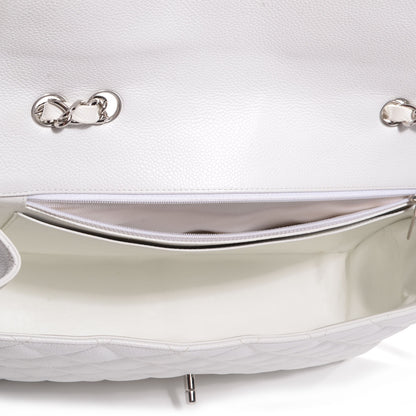 Chanel Caviar Jumbo Single Flap White 7 of 9