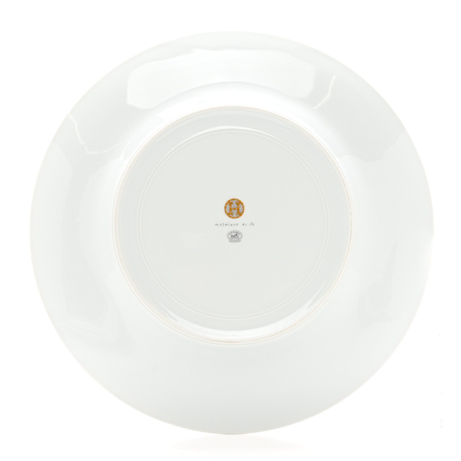 Hermes Porcelain Mosaique Au 24 Platine Presentation Plate Set of 2 Gold 4 of 10