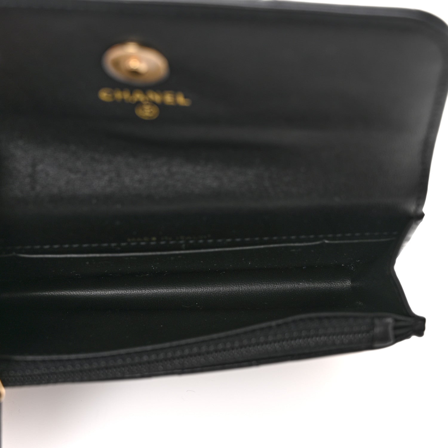 Chanel Lambskin Quilted Flap Card Holder With Cuff L Black 4 of 7