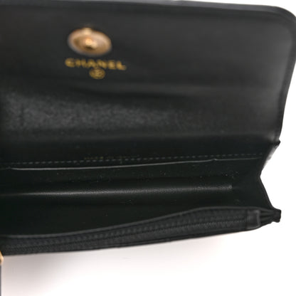 Chanel Lambskin Quilted Flap Card Holder With Cuff L Black 4 of 7