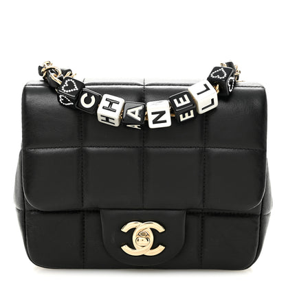 Chanel Lambskin Resin Crystal Square Quilted Mini Monacoco Flap Black 1 of 11