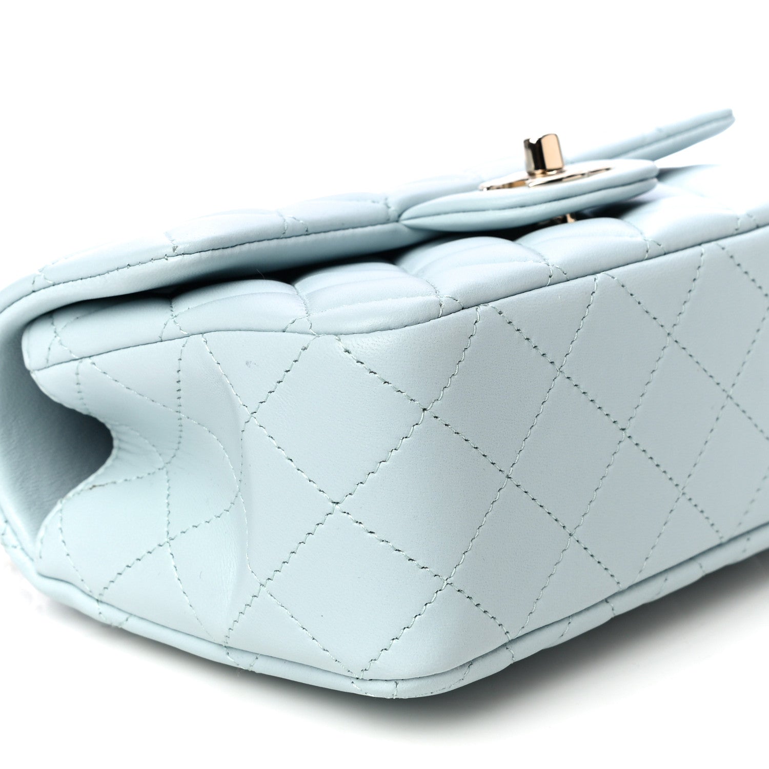 Chanel Lambskin Quilted Mini Top Handle Rectangular Flap Light Blue 9 of 11