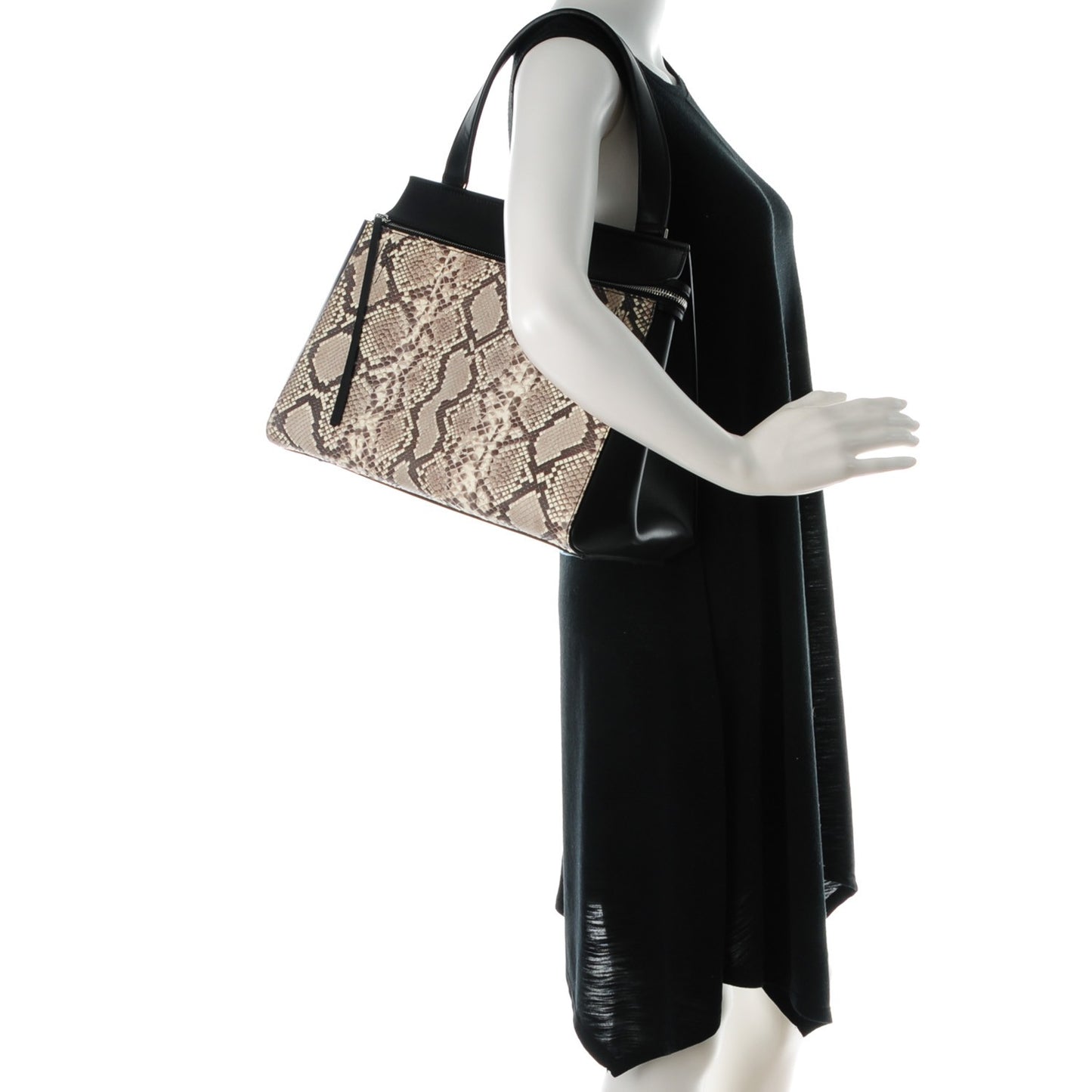 Python Medium Edge Shoulder Bag Natural
