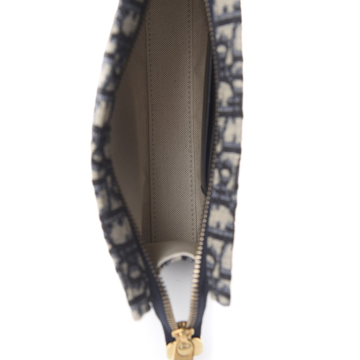 Oblique Zipped Pouch Clutch Blue