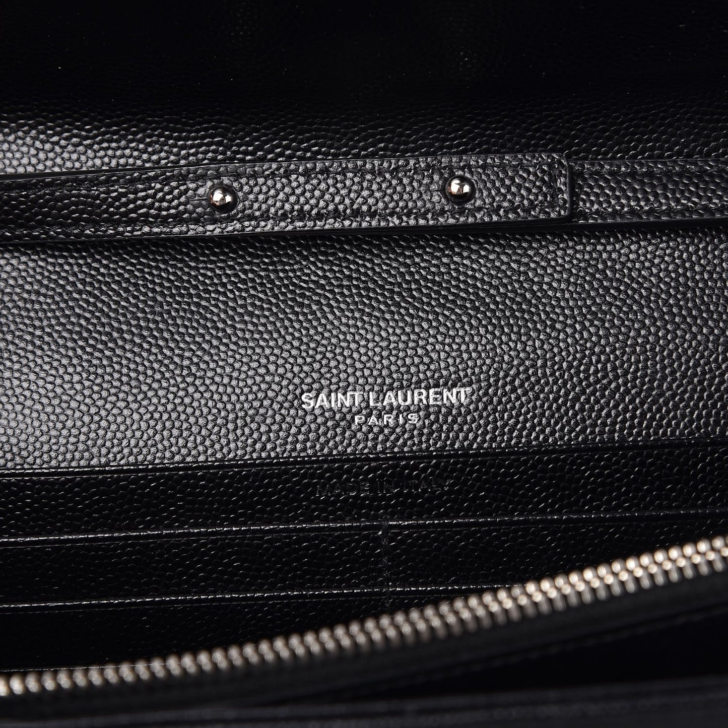 Grain De Poudre Matelasse Chevron Monogram Chain Wallet Black