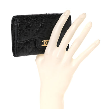 Chanel Caviar Quilted Flap Card Holder Wallet Black 2 of 11
