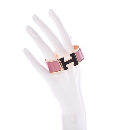 Hermes Enamel Wide Clic Clac H Bracelet PM Rose Velours 2 of 7
