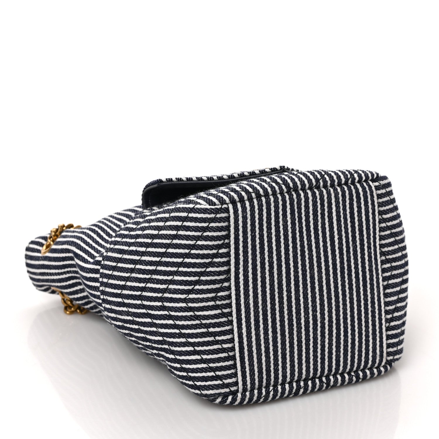 Saint Laurent Canvas Striped Nano Joe Bucket Bag Deep Marine Cream 4 of 9