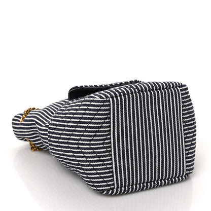 Saint Laurent Canvas Striped Nano Joe Bucket Bag Deep Marine Cream 4 of 9