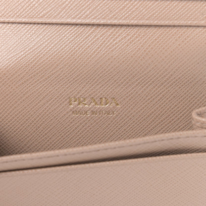 Prada Saffiano Metal Bi-Fold Card Holder Wallet Cammeo 6 of 11