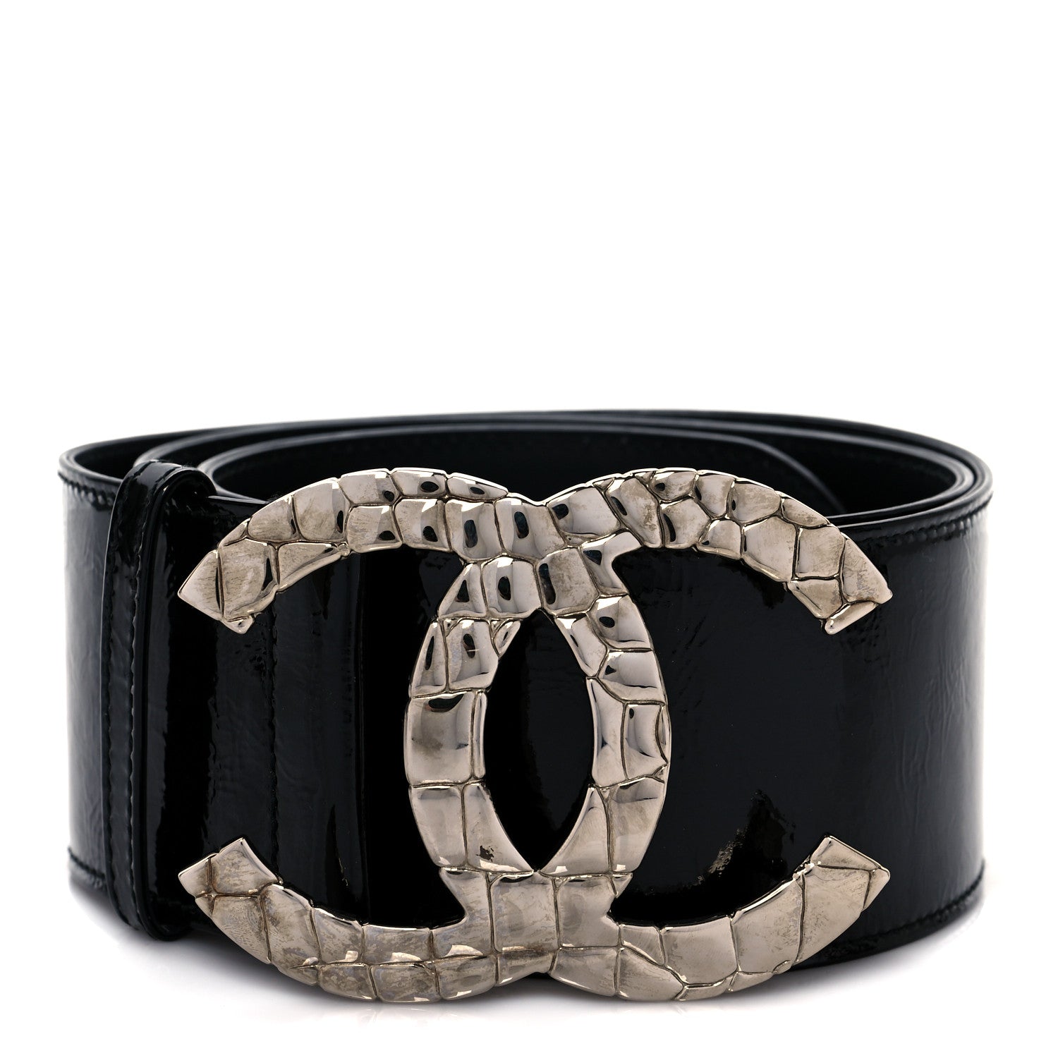 Chanel Patent CC Wide Belt 95 38 Black 1 of 6