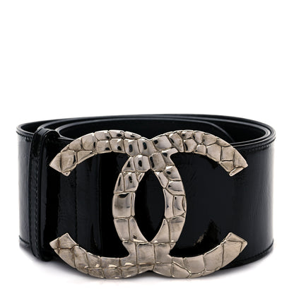 Chanel Patent CC Wide Belt 95 38 Black 1 of 6