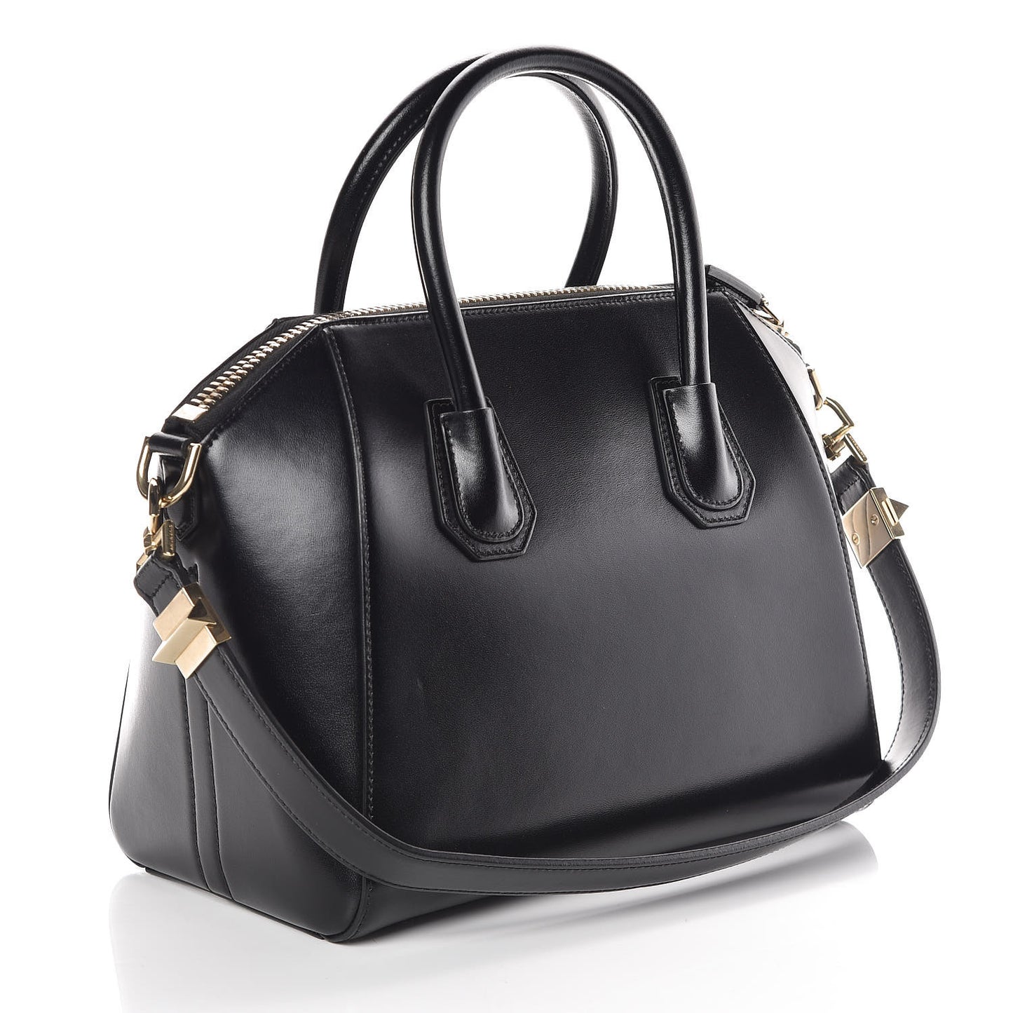 Shiny Lord Calfskin Small Antigona Black
