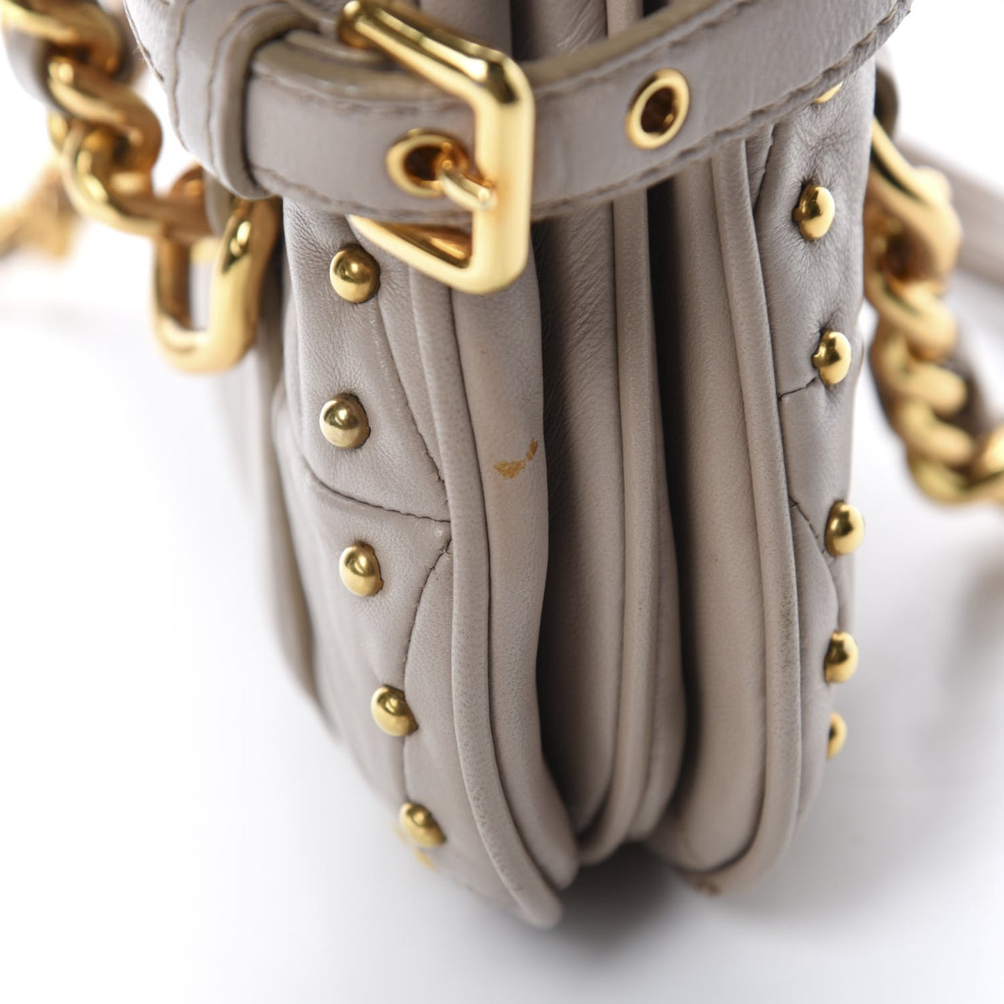 Nappa Quilted Studded Shoulder Bag Calce