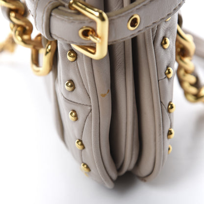 Miu Miu Nappa Quilted Studded Shoulder Bag Calce 9 of 18